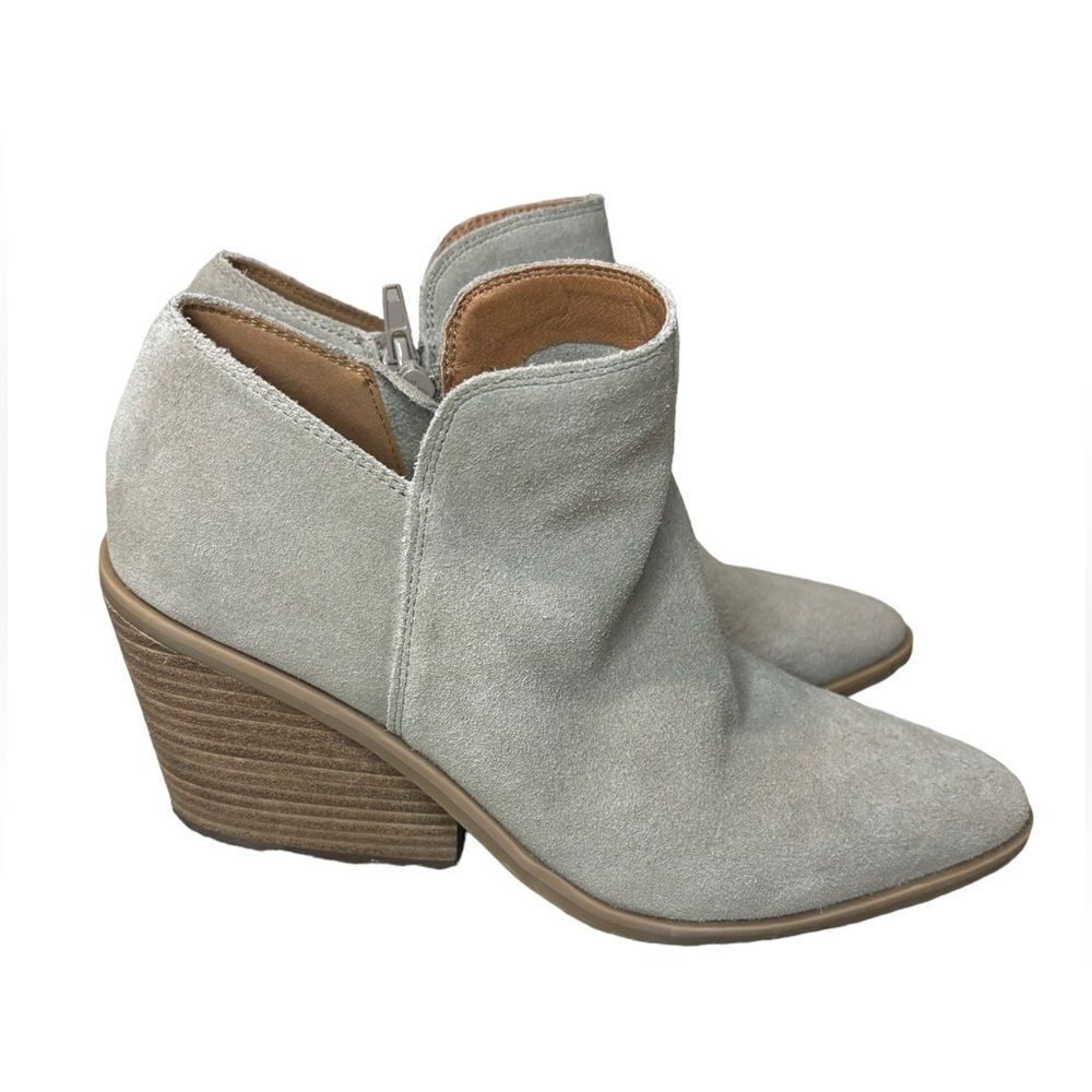 Lucky Brand Women’s Stayci side ankle bootie color tan wide heel size 9 - Picture 2 of 7